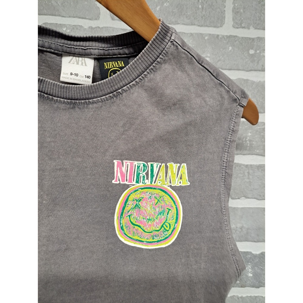 ZARA NIRVANA Girls Gray Sleeveless Muscle Tank‎ Top Size 9-10 - Picture 3 of 9
